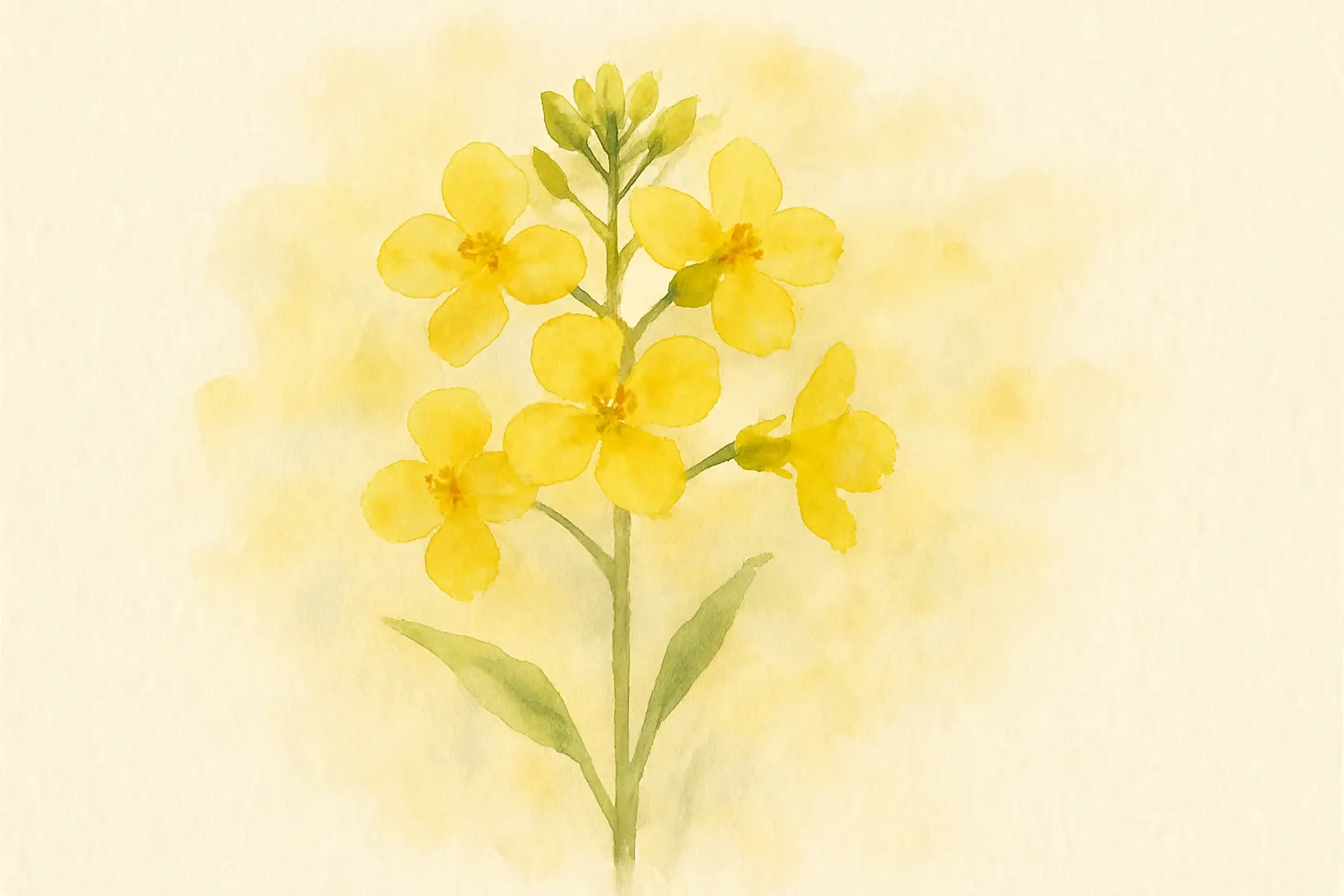 유채꽃 수채화 그림