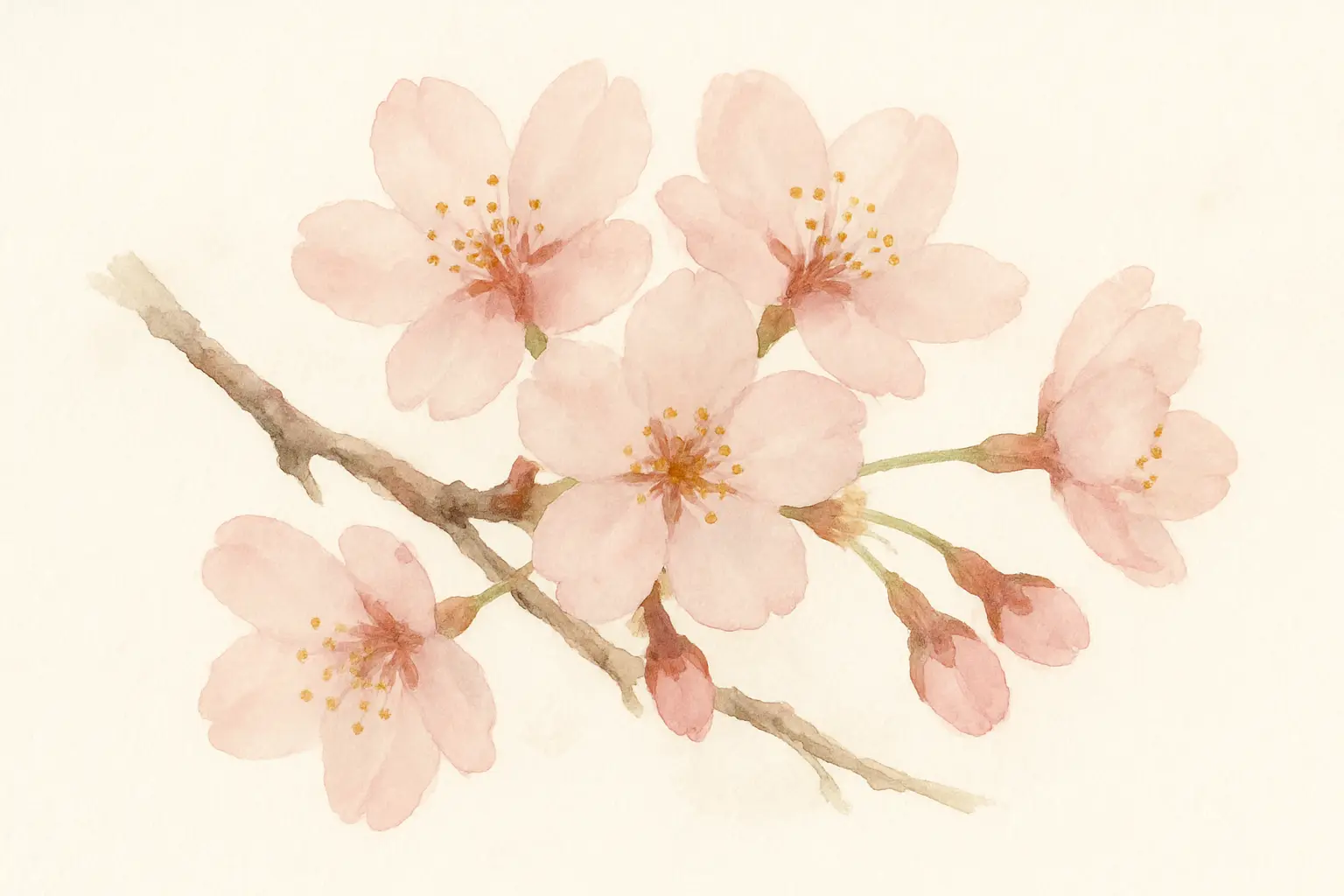 벚꽃 수채화 그림