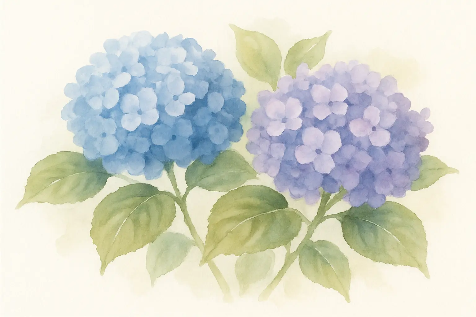 수국 수채화 그림