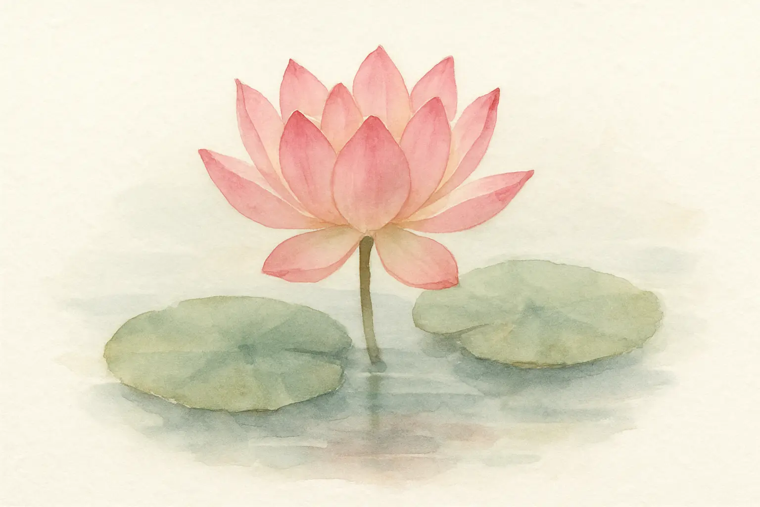 연꽃 수채화 그림