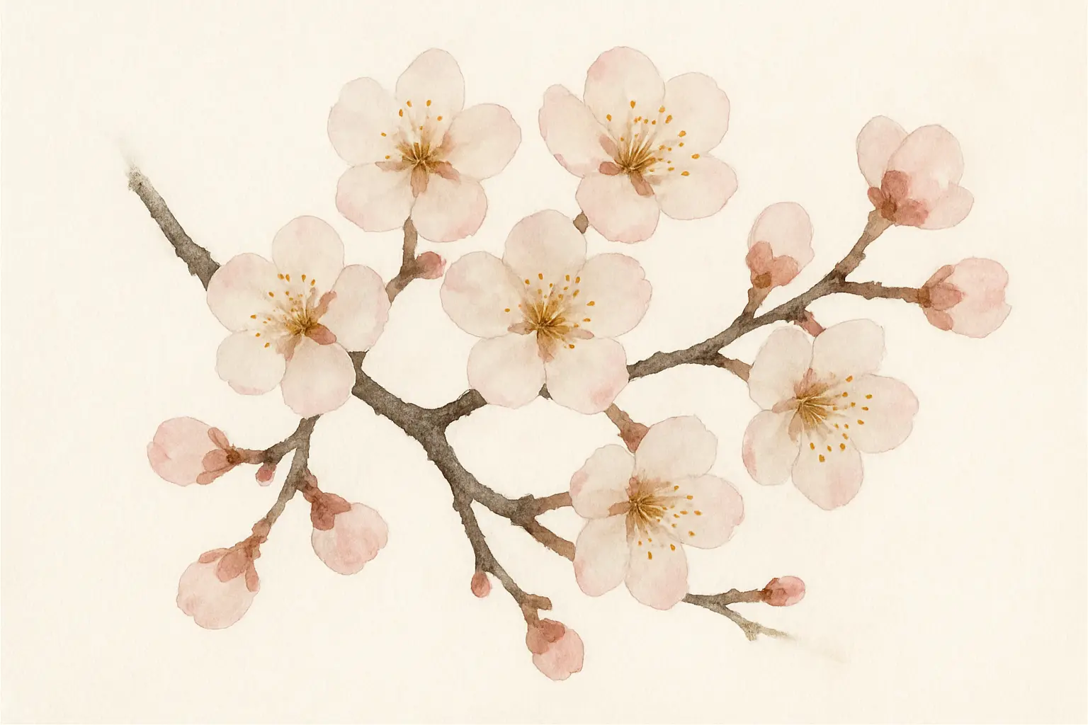 매화 수채화 그림