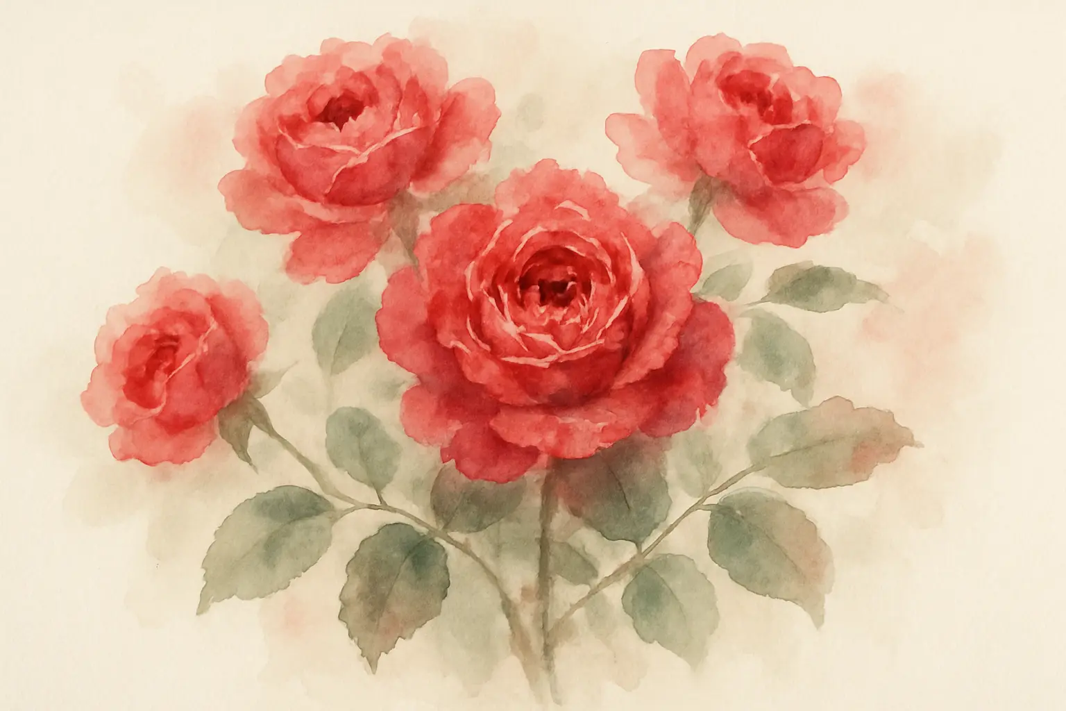 장미 수채화 그림