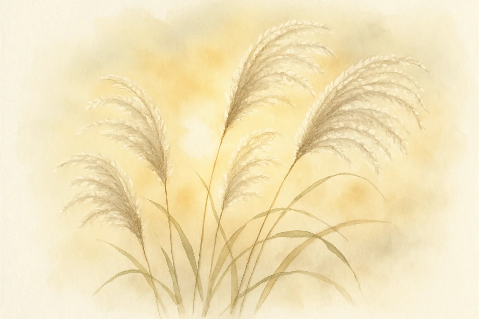 억새 수채화 그림